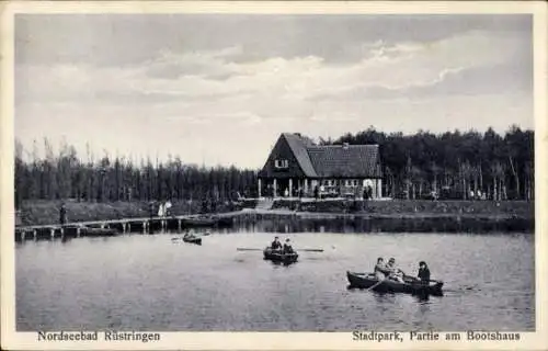 Ak Rüstringen Wilhelmshaven, Stadtpark, Bootshaus