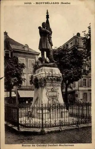 Ak Montbéliard Doubs, Denfert-Rochereau Denkmal