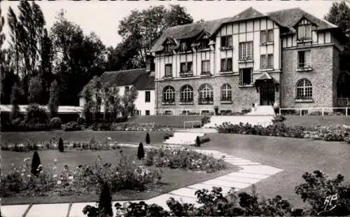 Ak Orgeval Yvelines, Vorderseite: Ein schwarz-weiß Foto des Gebäudes MOULIN D'ORGEVAL