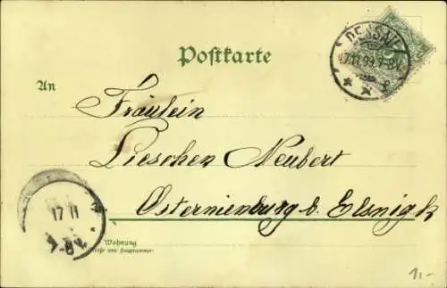 Litho Guten Tag, Kinder, Blumen