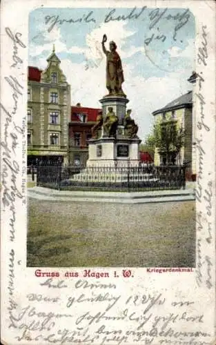 Ak Hagen in Westfalen, Kriegerdenkmal