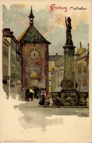 Künstler Litho Kley, Heinrich, Freiburg im Breisgau, Martinstor