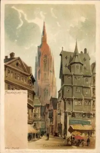 Künstler Litho F. Luthmer, Frankfurt am Main, Alter Markt