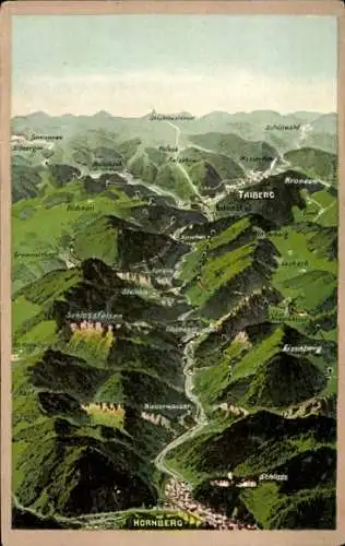 Landkarten Ak Triberg im Schwarzwald, Hornberg, Stöcklewaldkopf, Gremmelsbach, Eisenberg