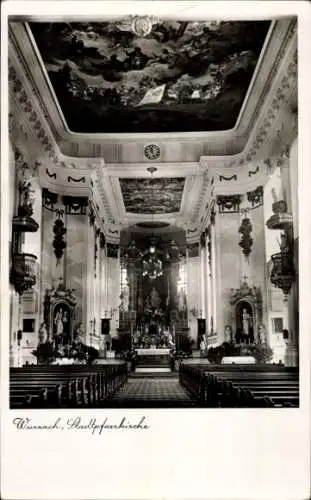 Ak Bad Wurzach in Oberschwaben, Innenraum einer Kirche mit Blick auf den Altar