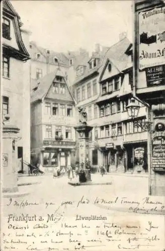 Ak Frankfurt am Main, Fahrgasse, Löwenplätzchen, Geschäft Wilhelm Haas