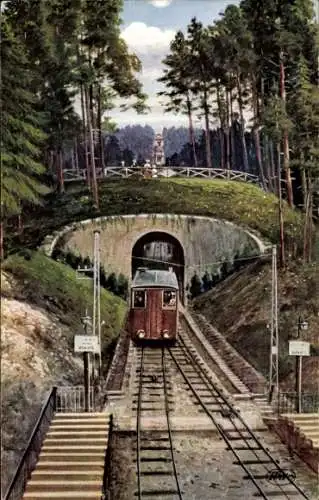 Ak Baden Baden am Schwarzwald, Merkurbahn, Tunnel bei Station Aussichtsplatte