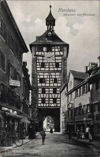 Ak Konstanz am Bodensee, Blick auf das Schnetztor und Husshaus