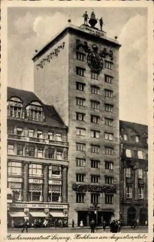 Ak Leipzig in Sachsen, Hochhaus am Augustusplatz