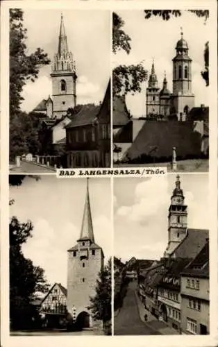 Ak Bad Langensalza in Thüringen, Mehrere Gebäude, ein Turm und eine Kirche sind auf dieser Pos...