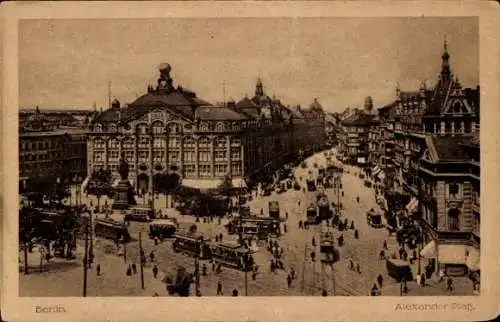 Ak Berlin Mitte, Verkehr auf dem Alexanderplatz