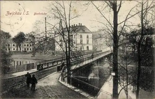 Ak Zwickau in Sachsen, Bierbrücke