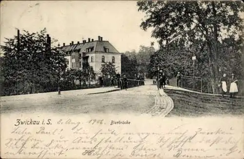 Ak Zwickau in Sachsen, Bierbrücke