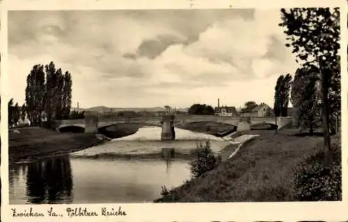 Ak Zwickau in Sachsen, Pölbitzer Brücke und Umgebung