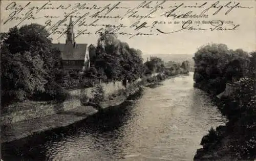 Ak Schedewitz Zwickau in Sachsen, Muldepartie, Bockwaer Kirche