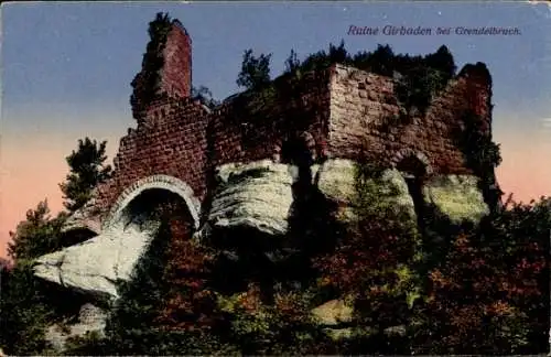 Ak Grendelbruch Elsass Bas Rhin, Ruine Girbaden