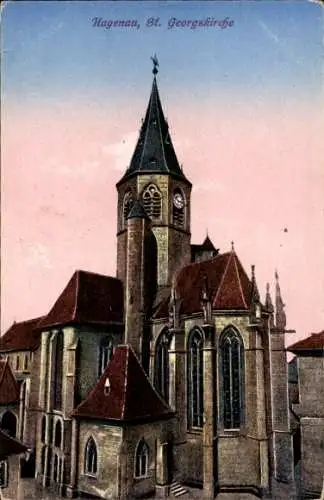 Ak Haguenau Hagenau im Elsass Bas Rhin, Sankt Georgskirche