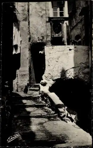 Ak Menton Alpes Maritimes, Treppe in der Gasse