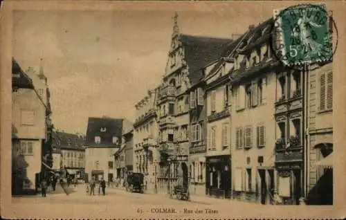 Ak Colmar Kolmar Elsass Haut Rhin, Rue des Tetes