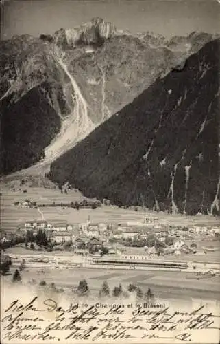 Ak Chamonix Mont Blanc Haute Savoie, Panorama, Brevent