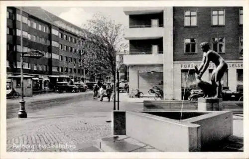 Ak Aalborg Dänemark, Vesterbro, Brunnen