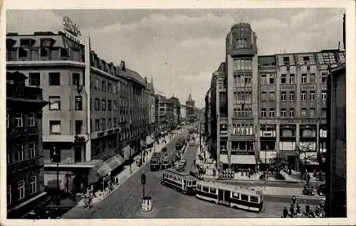 Ak Praha Prag, Graben, Straßenbahn