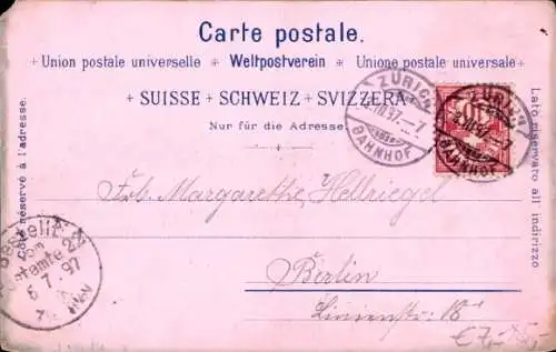 Litho Weid Zürich Stadt Schweiz, Blick auf den Ort