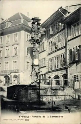 Ak Fribourg Freiburg Stadt Schweiz, Fontaine de la Samaritaine