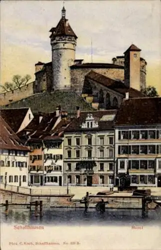 Ak Schaffhausen am Rhein Schweiz, Festung Munot, Häuser