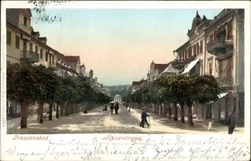 Ak Františkovy Lázně Franzensbad Reg. Karlsbad, Kaiserstraße, Gebäude, Photochromie