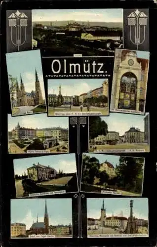 Ak Olomouc Olmütz Stadt, Dom, Postamt, Kirche, Rathaus