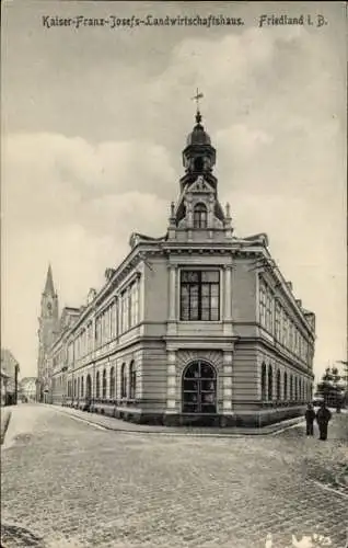 Ak Frýdlant v Čechách Friedland in Böhmen Reg. Reichenberg, Kaiser-Franz-Josef-Landwirtschaftshaus