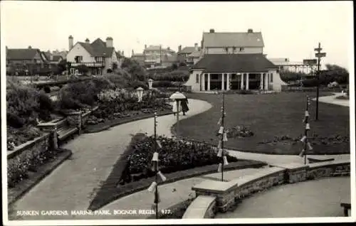 Ak Bognor Regis West Sussex England, Sunken Gardens, Marine Park