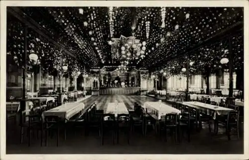 Ak Zwönitz im Erzgebirge Sachsen, Ballhaus Feldschlößchen, gennant Wind, Innenansicht