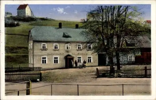 Ak Zschorlau im Erzgebirge, Gastwirtschaft zur Wartburg, Fahrräder