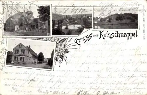 Ak Kuhschnappel Sankt Egidien in Sachsen, Postkarte mit Bildern von Gebäuden, Berglandschaft, ...