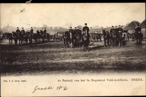 Ak Breda Nordbrabant Niederlande, 4e Batterij van het 5e Regiment Veld-Artillerie