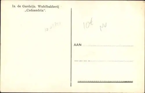 Ak Cadzand Zeeland Niederlande, Wafelbakkerij Cadzandria