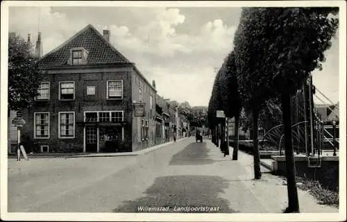 Ak Willemstad Nordbrabant, Landpoortstraat, Straßenpartie