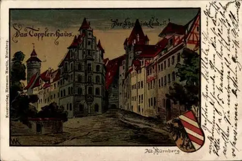 Künstler Litho Nürnberg in Mittelfranken, Topplerhaus, Wappen