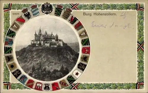 Präge Passepartout Ak Zimmern Bisingen im Zollernalbkreis, Burg Hohenzollern