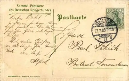 Präge Passepartout Ak Kyffhäuserland Thüringen, Kaiser Wilhelm Denkmal, Kleeblätter