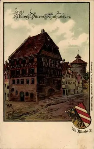 Künstler Litho Nürnberg in Mittelfranken, Alrecht Dürers Wohnhaus, Wappen