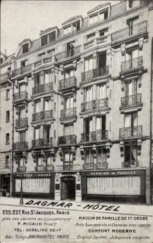 Ak Paris Panthéon, Dagmar Hotel, 225 Rue Saint Jacques