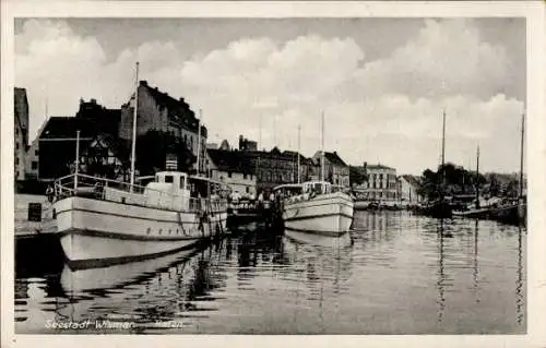 Ak Hansestadt Wismar, Seestadt,  Hafen