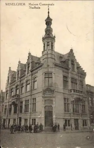 Ak Wevelgem Westflandern, Maison Communale, Stadhuis, Blick auf das Rathaus