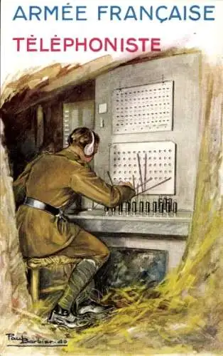 Künstler Ak Barbier, P., Telefonist der französischen Armee