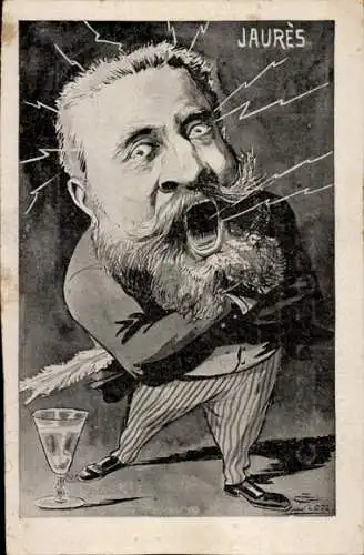 Künstler Ak Französischer Politiker Jean Jaures, Portrait, Karikatur