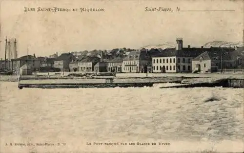 Ak Saint Pierre et Miquelon, Le Port Bloque par le Glaces en Hiver