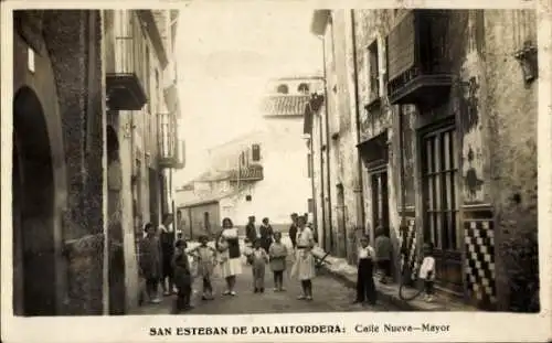 Ak San Esteban de Palautordera Cataluña España, Calle Nueva-Mayor